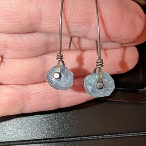 Handmade Rough-cut Aquamarine Earrings